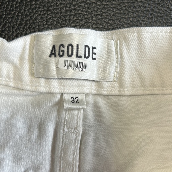 AGOLDE Riley Jean Crop White Button Fly High Rise Straight Jean Sz 32 - Picture 13 of 16